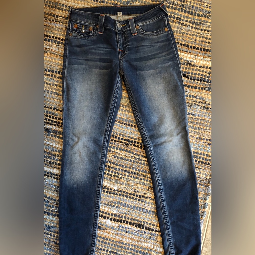 EUC Women’s True Religion Section Legging Seat Denim